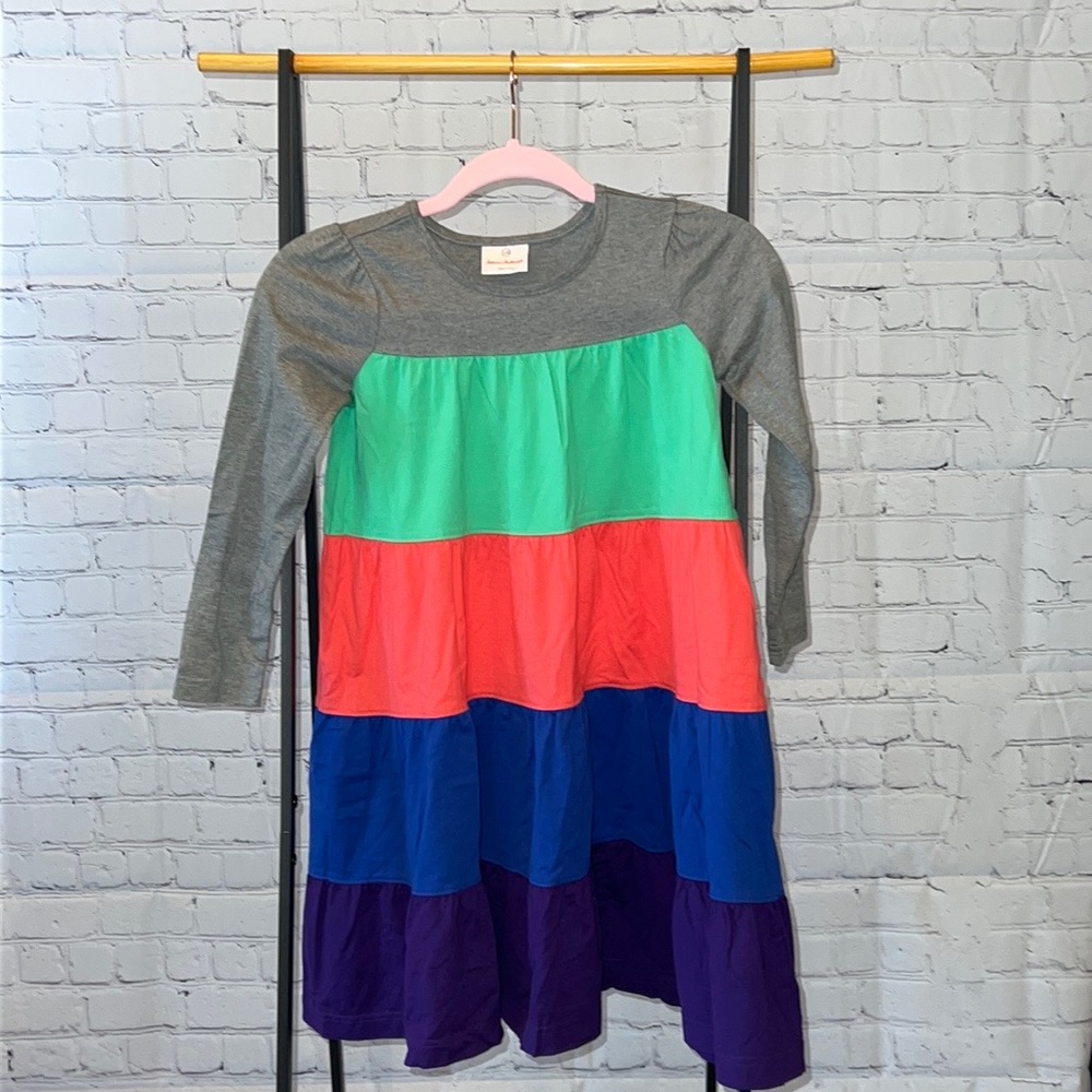 NWOT Hanna Andersson Color Block Twirl Dress